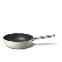 Smeg Wok Aluminium Antiadhésif 30 Cm Crème Mat -Cuisine Boutique 116001 3 2 Wok aluminium antiadhesif 30 cm creme mat Smeg