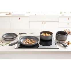 Set 3 Poêles Anti-adhésives Effet Pierre Et Manche Amovible -Cuisine Boutique 20211 4 4 Set 3 poeles anti adhesives Effet Pierre et manche amovible Mathon