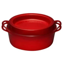 Cuisine Boutique -Cuisine Boutique 21385 1 3 Cocotte fonte ovale Doufeu 32 cm 7 2 L cerise Le Creuset