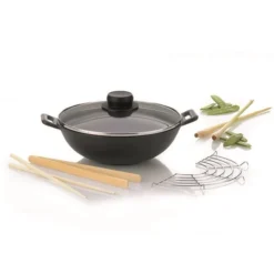 Wok En Fonte Avec Accessoires 24 Cm 2 Personnes