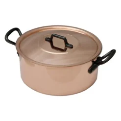 Faitout Avec Couvercle En Cuivre Massif 28 Cm
