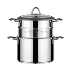 Cuiseur à Pâte Acier Inoxydable Avec Couvercle Verre 20 Cm