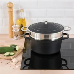 Lot Cocotte Légère Ronde Fonte Aluminium 24 Cm 4,5 L Et Panier Vapeur Multidiamètre -Cuisine Boutique 279166 2 5 Lot cocotte legere ronde fonte aluminium 24 cm 4 5 L et panier vapeur multidiametre Mathon