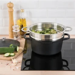 Lot Cocotte Légère Ronde Fonte Aluminium 24 Cm 4,5 L Et Panier Vapeur Multidiamètre -Cuisine Boutique 279166 3 5 Lot cocotte legere ronde fonte aluminium 24 cm 4 5 L et panier vapeur multidiametre Mathon