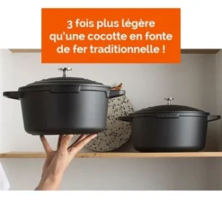 Lot Cocotte Légère Ronde Fonte Aluminium 24 Cm 4,5 L Et Panier Vapeur Multidiamètre -Cuisine Boutique 279166 4 5 Lot cocotte legere ronde fonte aluminium 24 cm 4 5 L et panier vapeur multidiametre Mathon
