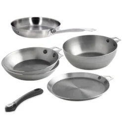 De Buyer Batterie 5 Pièces Avec Manche Amovible Mineral B