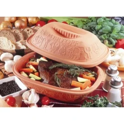 Produits populaires -Cuisine Boutique 309028 1 1 Set cocotte en terre cuite 34 5 cm Romertopf et livre recettes Romertopf