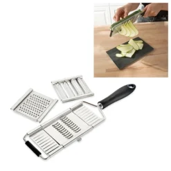 Mandoline Multifonctions 3 Lames Interchangeables Inox