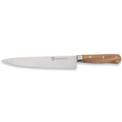 Couteau Chef Bois D'olivier Lame Inox 20 Cm