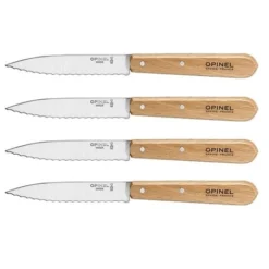 Opinel Set 4 Couteaux Office Lames Crantées Inox 10 Cm Couleur Naturel