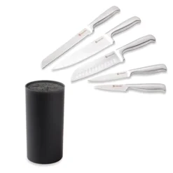 Lot Bloc Couteaux Universel Noir Et Set De 5 Couteaux