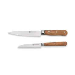 Set Couteau D'office Et Couteau De Chef En Bois D'olivier Et Lame Inox