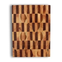 Planche à Découper Damier De Bois 43 X 31 Cm