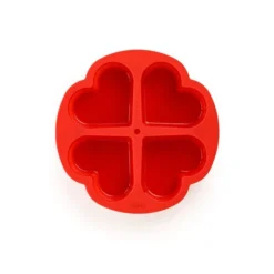 Lekue Moule à Gâteau Cœur 4 Parts Cake Portion Silicone