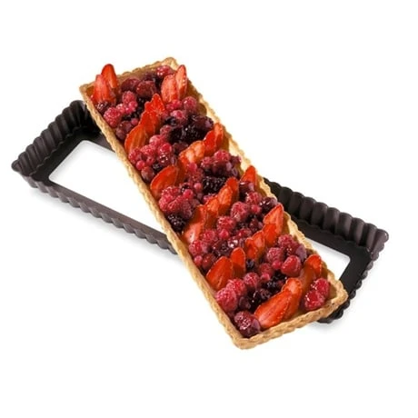 Moule à Tarte Amovible Rectangle Acier Revêtu Anti-adhérent Bords Cannelés 36 Cm 1 Moule à Tarte Amovible Rectangle Acier Revêtu Anti-adhérent Bords Cannelés 36 Cm