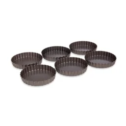 Set De 6 Moules à Tartelette Avec Fond Amovible Acier Revêtement Antiadhérent 12 Cm -Cuisine Boutique 544008 2 4 Set de 6 moules a tartelette avec fond amovible acier revetement antiadherent 12 cm Mathon