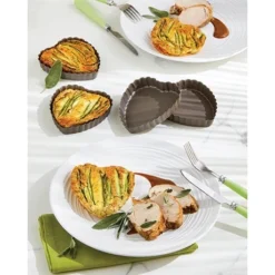 Set De 4 Moules à Tartelette Coeur Revêtement Antiadhérent 11 Cm -Cuisine Boutique 544009 3 4 Set de 4 moules a tartelette coeur revetement antiadherent 11 cm Mathon