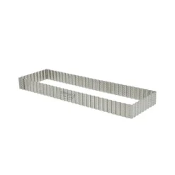 De Buyer Cercle à Tarte Perforé Cannelé Rectangle Acier Inoxydable 35 Cm