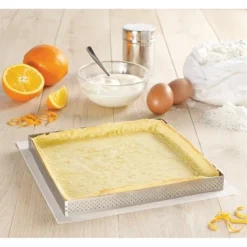 De Buyer Cercle à Tarte Perforé Carré 17,5 Cm