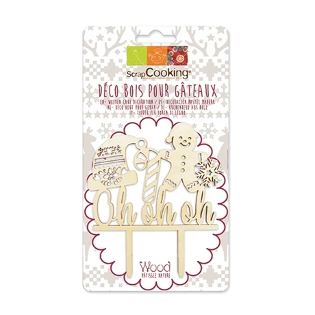 Kit De Décorations De Noël En Bois Pour Bûches Et Gâteaux 4 Kit De Décorations De Noël En Bois Pour Bûches Et Gâteaux – Image 4