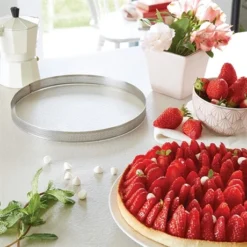 Lot 3 Cercles à Tarte Perforés En Inox Rond 20 - 24 - 28 Cm -Cuisine Boutique 87947 2 2 Lot 3 cercles a tarte perfores en inox rond 20 24 28 cm Mathon