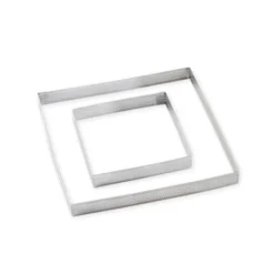 Lot De 2 Cercles à Tarte Perforés En Inox Carré 12 Et 20 Cm